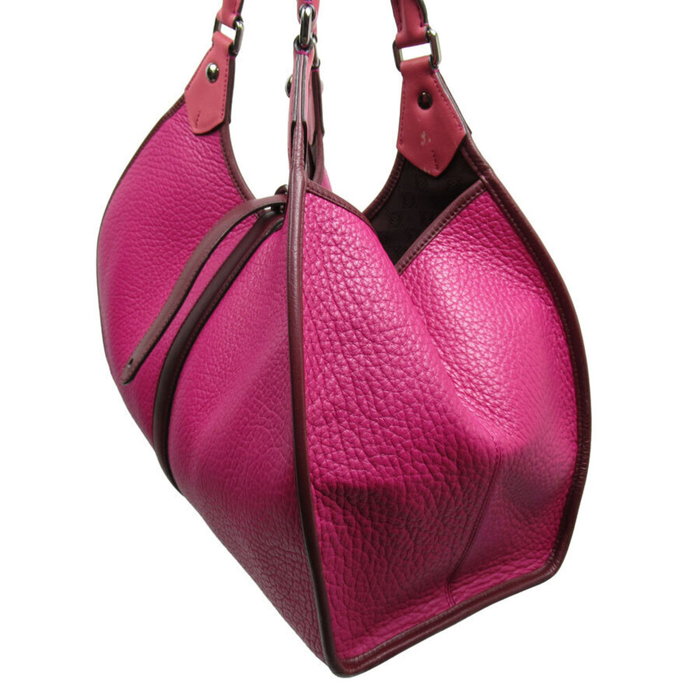 Loewe purple embossed brown handbag leather silver
